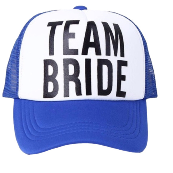 Bachelorette Blue and White TEAM BRIDE Trucker Hat - Picture 1 of 6
